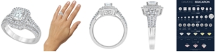 Macy's Diamond Emerald-Cut Halo Engagement Ring (1 ct. t.w.) in 14K White Gold